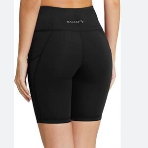 Baleaf Biker Shorts Size L Black Pockets Athletic‎ 5" Inseam